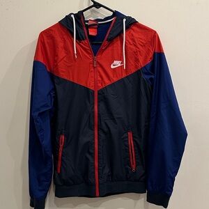 Nike Men's Red and Navy Windbreaker